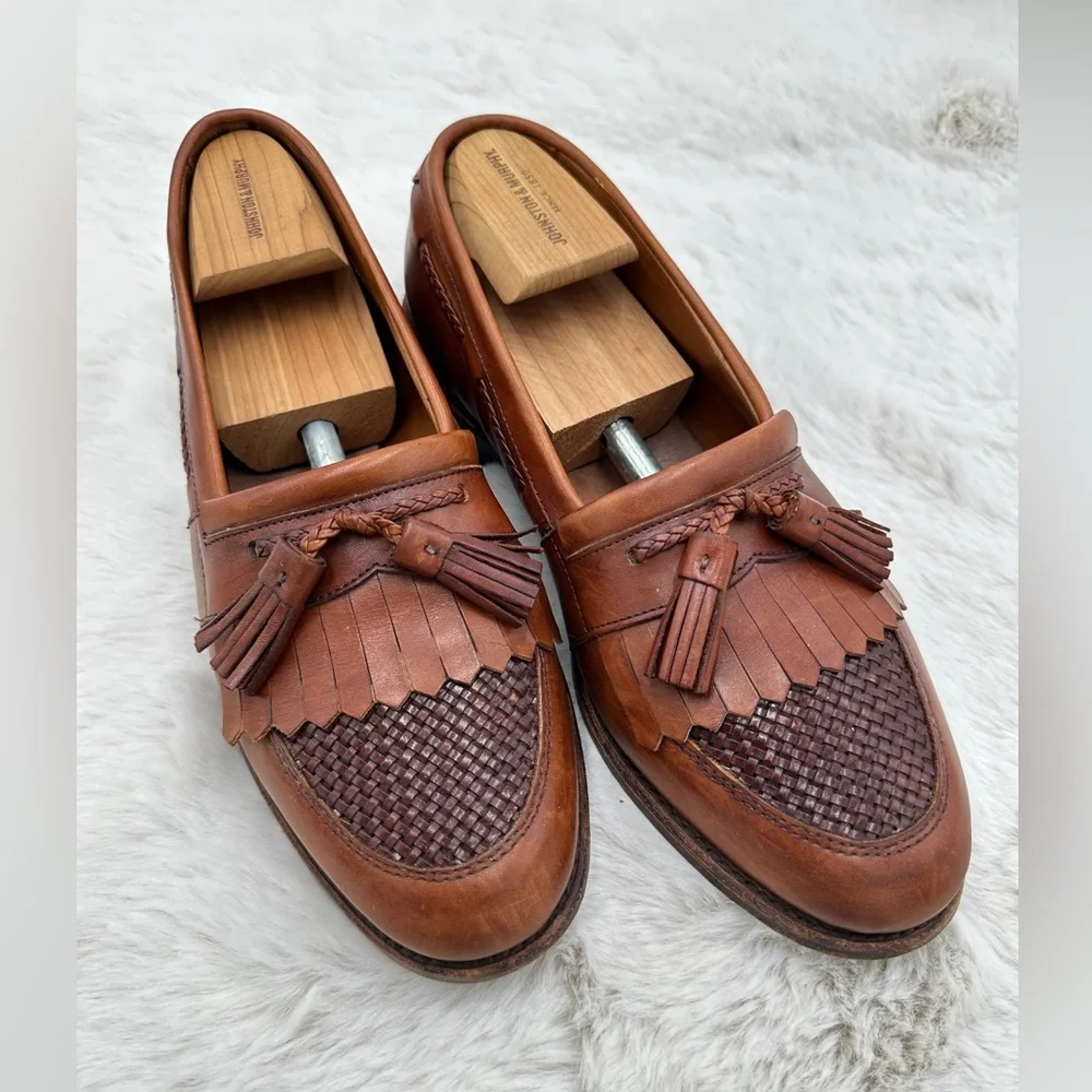 Allen Edmonds Cody‎ Woven Loafers Shoes Mens Size 11 B Black Leather